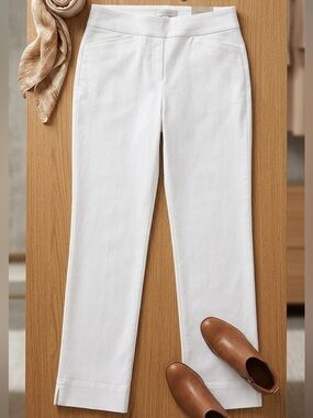 Chico's White Straight-Leg Ankle Pants